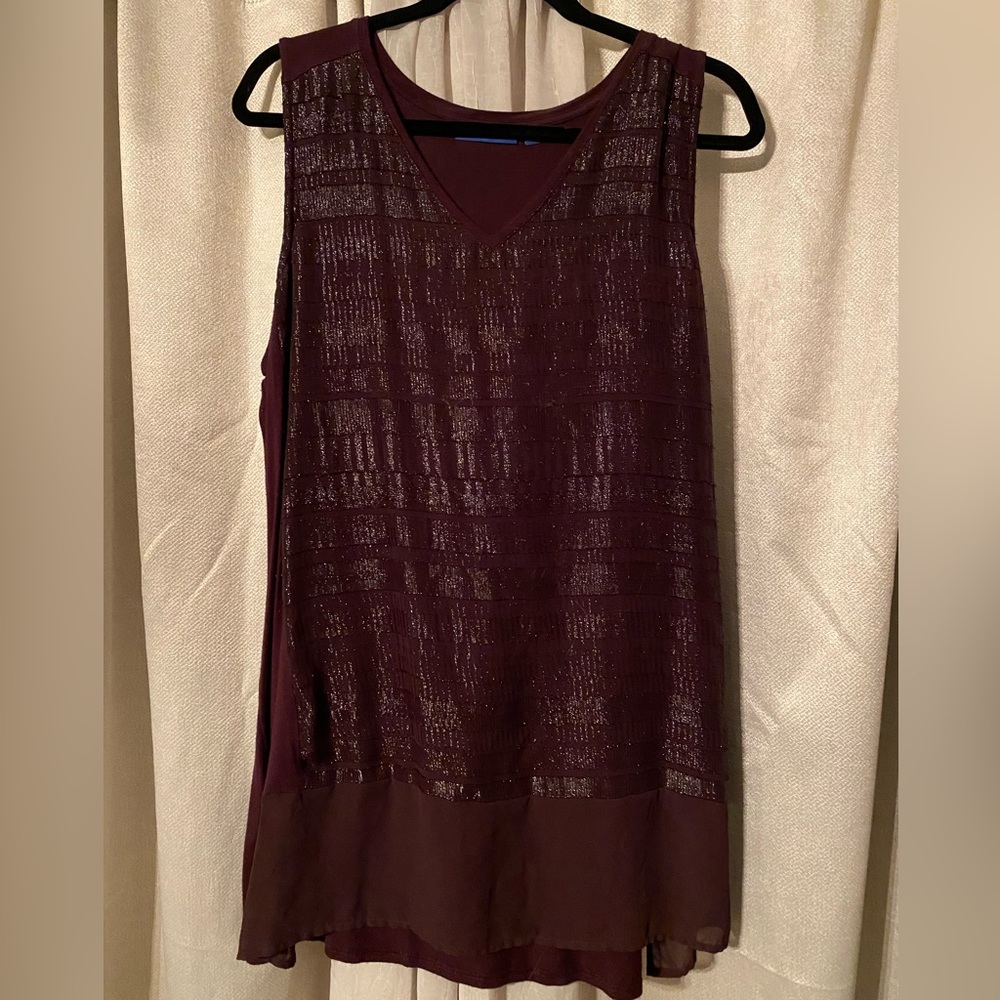 Burgundy shiny dress top